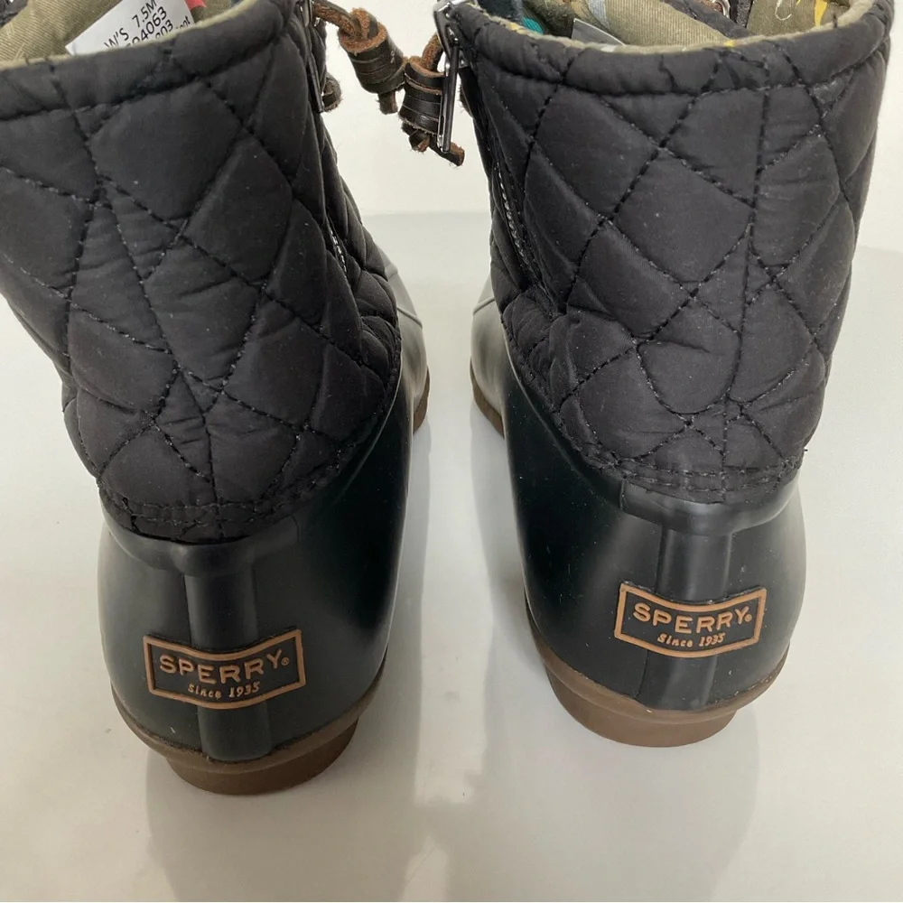 Sperry Black Waterproof Duck Boots. Size 7.5 Women's - Picture 6 of 11
